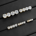 S925 Moissanite Round Stud Earrings — 4 Prong Gold Plated Solitaire Earrings for Men & Women, 3mm-8mm White Gold - KRWN Fine Jewelry
