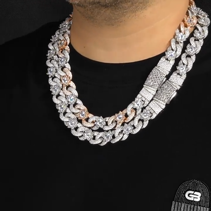 Iced Out Flower Cuban Link Chain – 15mm Pave-Set CZ Hip Hop Necklace for Men & Women | 170g Heavy Statement Jewelry